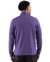 LSU Tigers Alumni Cutter & Buck Adapt Recycled Soft Knit Stripe Mens Quarter Zip Pullover  College Purple Heather Back Thumbnail Image
