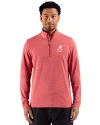 Alabama Crimson Tide Alumni Cutter & Buck Adapt Recycled Soft Knit Stripe Mens Quarter Zip Pullover  Cardinal Red Heather Front Thumbnail Image