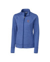 Chicago Cubs Cutter & Buck Shoreline Heathered Womens Full Zip Jacket Tour Blue Heather Mannequin Thumbnail Image