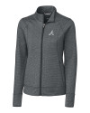 Atlanta Braves Cutter & Buck Shoreline Heathered Womens Full Zip Jacket Charcoal Heather Mannequin Thumbnail Image