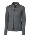 Cincinnati Reds Cutter & Buck Shoreline Heathered Womens Full Zip Jacket Charcoal Heather Mannequin Thumbnail Image