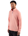 Florida Gators Cutter & Buck Adapt Recycled Soft Knit Stripe Mens Quarter Zip Pullover  College Orange Heather/White Side Thumbnail Image