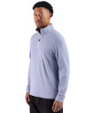 Florida Gators Cutter & Buck Adapt Recycled Soft Knit Stripe Mens Quarter Zip Pullover  Tour Blue Heather/White Side Thumbnail Image