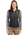 Chicago White Sox Cutter & Buck Stealth Hybrid Quilted Womens Full Zip Windbreaker Jacket Black Front Thumbnail Image