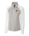 Baltimore Orioles Cutter & Buck Forge Tonal Stripe Stretch Half Zip Womens Top White/Polished Mannequin Thumbnail Image