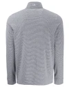 Miami University RedHawks - Cutter & Buck Adapt Recycled Soft Knit Stripe Mens Quarter Zip Pullover  Black Heather/White Mannequin Back Thumbnail Image