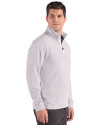 Fairleigh Dickinson Knights - Cutter & Buck Adapt Recycled Soft Knit Stripe Mens Big & Tall Quarter Zip Pullover Polished Heather/White Side Thumbnail Image