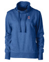Chicago Cubs Cutter & Buck Saturday Cotton Blend Womens Funnel Neck Sweatshirt Tour Blue Heather Mannequin Thumbnail Image