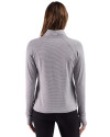 Pitt Panthers Cutter & Buck Adapt Recycled Soft Knit Stripe Womens Quarter Zip Pullover Black Heather/White Back Thumbnail Image