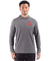 NC State Wolfpack Cutter & Buck Adapt Recycled Soft Knit Stripe Mens Hooded Pullover Black Heather Front Thumbnail Image