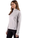 Florida Gators Cutter & Buck Adapt Recycled Soft Knit Stripe Womens Hooded Pullover Polished Heather/White Side Thumbnail Image