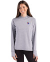 Louisiana Tech Bulldogs Cutter & Buck Adapt Recycled Soft Knit Stripe Womens Hooded Pullover Black Heather/White Front Thumbnail Image