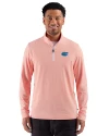 View image 7: Florida Gators Cutter & Buck Adapt Recycled Soft Knit Stripe Mens Quarter Zip Pullover  College Orange Heather/White Front