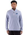 Florida Gators Cutter & Buck Adapt Recycled Soft Knit Stripe Mens Quarter Zip Pullover  Tour Blue Heather/White Front Thumbnail Image