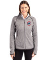Chicago Cubs Cutter & Buck Mainsail Full Zip Hooded Womens Jacket Polished Heather Front Thumbnail Image