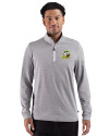 Oregon Ducks Cutter & Buck Adapt Recycled Soft Knit Stripe Mens Quarter Zip Pullover  Black Heather/White Front Thumbnail Image