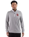 Oklahoma Sooners  Cutter & Buck Adapt Recycled Soft Knit Stripe Mens Quarter Zip Pullover  Black Heather/White Front Thumbnail Image