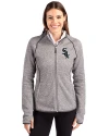 Chicago White Sox Cutter & Buck Mainsail Full Zip Hooded Womens Jacket Polished Heather Front Thumbnail Image