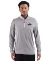 View image 4: Arkansas Razorbacks Cutter & Buck Adapt Recycled Soft Knit Stripe Mens Quarter Zip Pullover  Black Heather/White Front