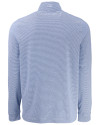 Saint Louis Billikens Cutter & Buck Adapt Recycled Soft Knit Stripe Mens Quarter Zip Pullover  Tour Blue Heather/White Mannequin Back Thumbnail Image