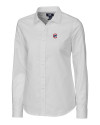 Chicago Cubs Cutter & Buck Stretch Oxford Womens Long Sleeve Dress Shirt White Mannequin Thumbnail Image