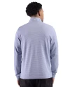 North Carolina A&T Aggies Cutter & Buck Adapt Recycled Soft Knit Stripe Mens Quarter Zip Pullover  Tour Blue Heather/White Back Thumbnail Image