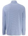 North Carolina A&T Aggies Cutter & Buck Adapt Recycled Soft Knit Stripe Mens Quarter Zip Pullover  Tour Blue Heather/White Mannequin Back Thumbnail Image