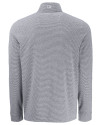Umass Minutemen Cutter & Buck Adapt Recycled Soft Knit Stripe Mens Quarter Zip Pullover  Black Heather/White Mannequin Back Thumbnail Image