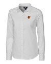 Baltimore Orioles Cutter & Buck Stretch Oxford Womens Long Sleeve Dress Shirt White Mannequin Thumbnail Image