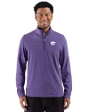 Kansas State Wildcats Cutter & Buck Adapt Recycled Soft Knit Stripe Mens Quarter Zip Pullover  College Purple Heather Front Thumbnail Image