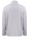 Clark Atlanta Panthers Cutter & Buck Adapt Recycled Soft Knit Stripe Mens Quarter Zip Pullover  Polished Heather/White Mannequin Back Thumbnail Image