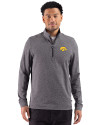 Iowa Hawkeyes Cutter & Buck Adapt Recycled Soft Knit Stripe Mens Big & Tall Quarter Zip Pullover Black Heather Front Thumbnail Image