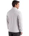 Central Missouri Mules Cutter & Buck Adapt Recycled Soft Knit Stripe Mens Big & Tall Quarter Zip Pullover Polished Heather/White Back Thumbnail Image