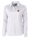 Baltimore Orioles Cutter & Buck Versatech Geo Dobby Stretch Womens Long Sleeve Dress Shirt White/Black Mannequin Thumbnail Image