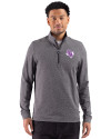 View image 1: Stephen F Austin Lumberjacks Cutter & Buck Adapt Recycled Soft Knit Stripe Mens Big & Tall Quarter Zip Pullover Black Heather Front