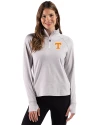 Tennessee Volunteers Cutter & Buck Adapt Recycled Soft Knit Stripe Womens Quarter Zip Pullover Polished Heather/White Front Thumbnail Image