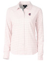 Chicago Cubs Cutter & Buck Versatech Tattersall Stretch Womens Long Sleeve Dress Shirt Red Mannequin Thumbnail Image