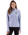 Fort Valley State Wildcats Cutter & Buck Adapt Recycled Soft Knit Stripe Womens Quarter Zip Pullover Tour Blue Heather/White Front Thumbnail Image