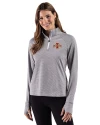 Iowa State Cyclones Cutter & Buck Adapt Recycled Soft Knit Stripe Womens Quarter Zip Pullover Black Heather/White Front Thumbnail Image