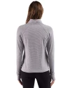 Creighton Bluejays Cutter & Buck Adapt Recycled Soft Knit Stripe Womens Quarter Zip Pullover Black Heather/White Back Thumbnail Image