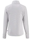 Midwestern State Mustangs Cutter & Buck Adapt Recycled Soft Knit Stripe Womens Quarter Zip Pullover Polished Heather/White Mannequin Back Thumbnail Image