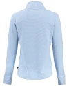 Delaware State Hornets Cutter & Buck Adapt Recycled Soft Knit Stripe Womens Quarter Zip Pullover Atlas Heather/White Mannequin Back Thumbnail Image