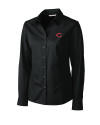 Cincinnati Reds Cutter & Buck Epic Easy Care Fine Twill Womens Long Sleeve Dress Shirt Black Mannequin Thumbnail Image