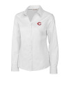 Cincinnati Reds Cutter & Buck Epic Easy Care Fine Twill Womens Long Sleeve Dress Shirt White Mannequin Thumbnail Image