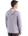 Alabama Crimson Tide Cutter & Buck Adapt Recycled Soft Knit Stripe Mens Hooded Pullover Black Heather/White Back Thumbnail Image