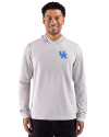 Kentucky Wildcats Cutter & Buck Adapt Recycled Soft Knit Stripe Mens Hooded Pullover Polished Heather/White Front Thumbnail Image