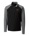 Cincinnati Reds Cutter & Buck Response Lightweight Hybrid Quarter Zip Mens Pullover Windbreaker Black Mannequin Thumbnail Image
