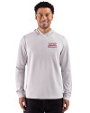 Louisiana-Lafayette Ragin Cajuns Cutter & Buck Adapt Recycled Soft Knit Stripe Mens Hooded Pullover Polished Heather/White Front Thumbnail Image