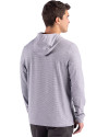 Iowa Hawkeyes Cutter & Buck Adapt Recycled Soft Knit Stripe Mens Hooded Pullover Black Heather/White Back Thumbnail Image
