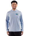 Middle Tennessee Blue Raiders Cutter & Buck Adapt Recycled Soft Knit Stripe Mens Hooded Pullover Tour Blue Heather/White Front Thumbnail Image